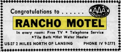 Apex One Motel (Rancho Motel, El Rancho Motel) - Feb 16 1960 Ad